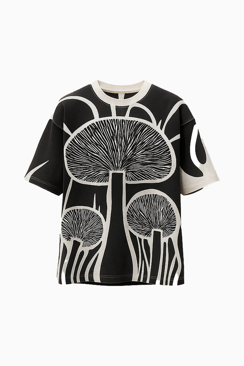Mushroom Head Black Tee